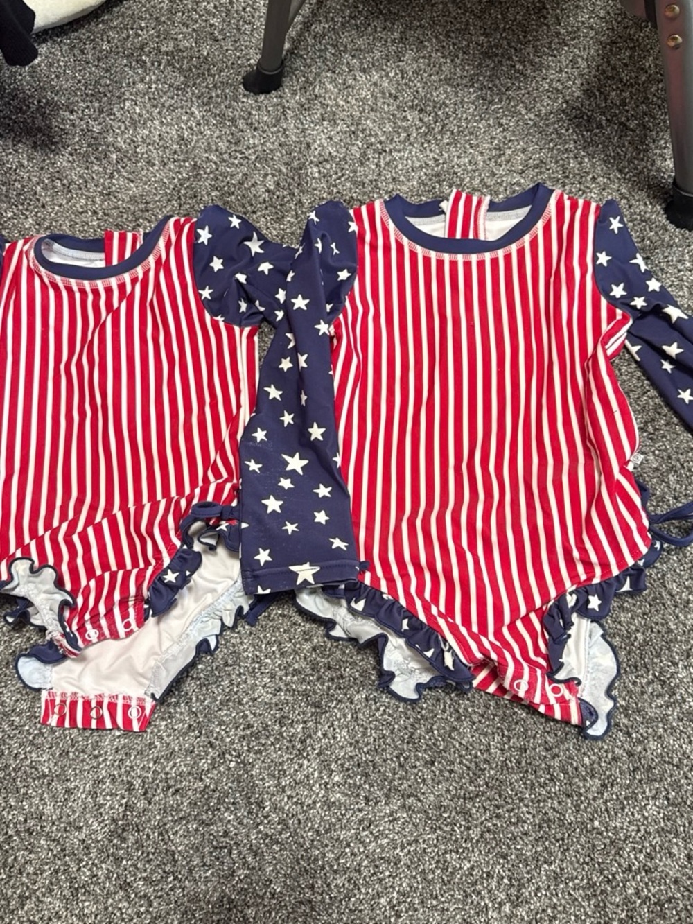 Caden Lane Red & Navy Star Stripe One-Piece Swimsuit